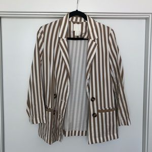 H&M Striped Casual Blazer